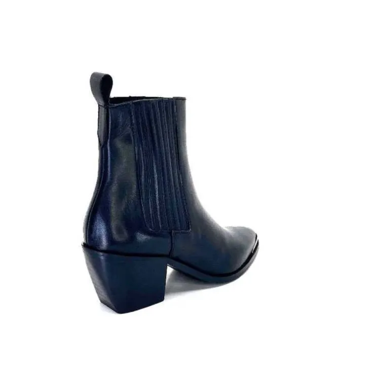 We Do Ivoire 99527A Cuir Noir*Femme Santiags