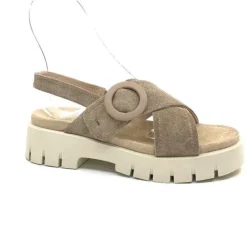Ivoire0104a Ivoire A49032 Cuir Taupe*Femme Plateformes