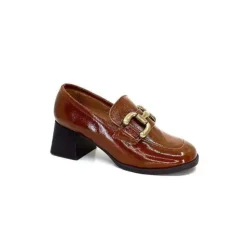 We Do Ivoire 11301A Cuir Vernis Marron*Femme Mocassins