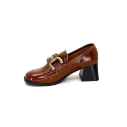 We Do Ivoire 11301A Cuir Vernis Marron*Femme Mocassins