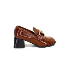 We Do Ivoire 11301A Cuir Vernis Marron*Femme Mocassins