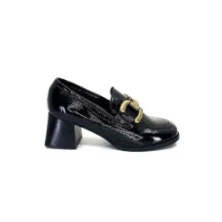 We Do Ivoire 11301A Cuir Vernis Noir*Femme Mocassins