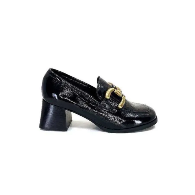 We Do Ivoire 11301A Cuir Vernis Noir*Femme Mocassins