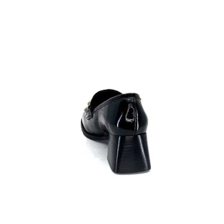 We Do Ivoire 11301A Cuir Vernis Noir*Femme Mocassins
