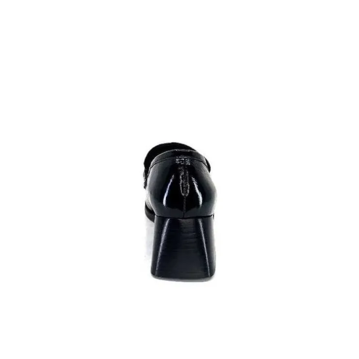 We Do Ivoire 11301A Cuir Vernis Noir*Femme Mocassins