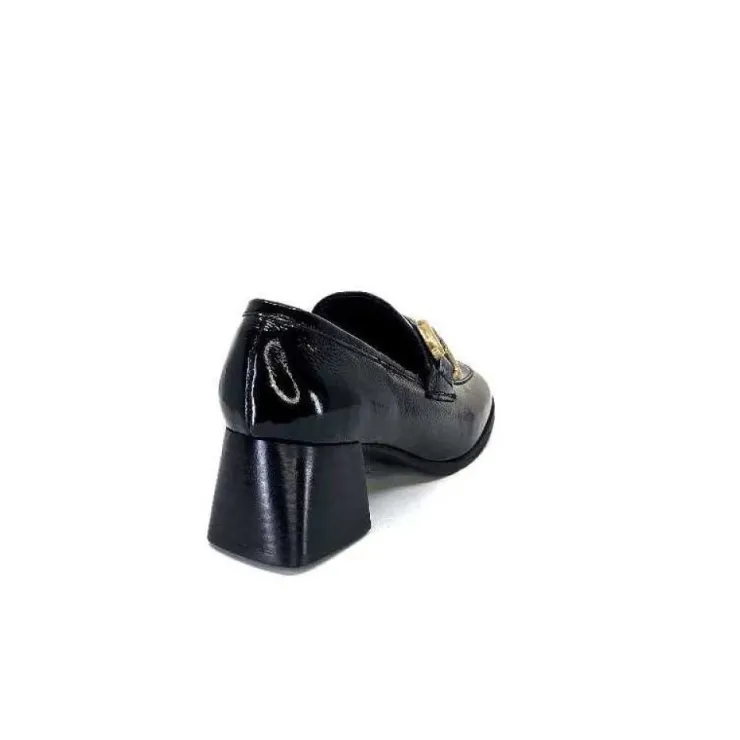 We Do Ivoire 11301A Cuir Vernis Noir*Femme Mocassins