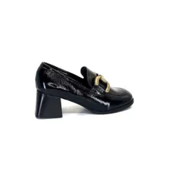 We Do Ivoire 11301A Cuir Vernis Noir*Femme Mocassins