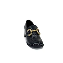 We Do Ivoire 11301A Cuir Vernis Noir*Femme Mocassins