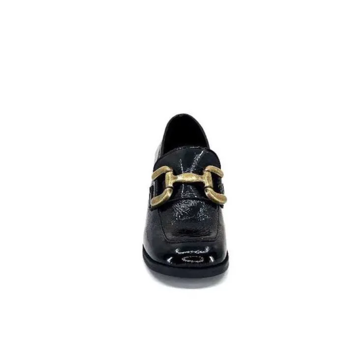 We Do Ivoire 11301A Cuir Vernis Noir*Femme Mocassins