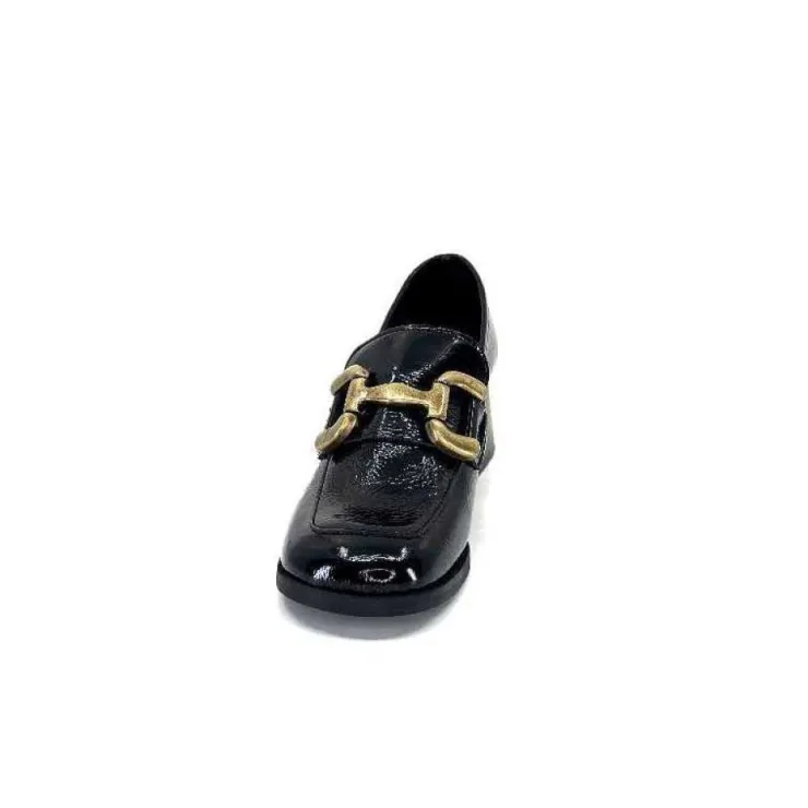 We Do Ivoire 11301A Cuir Vernis Noir*Femme Mocassins