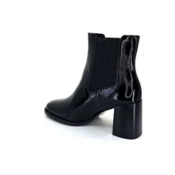 We Do Ivoire 99647A Cuir Vernis Noir*Femme Bottines