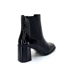 We Do Ivoire 99647A Cuir Vernis Noir*Femme Bottines