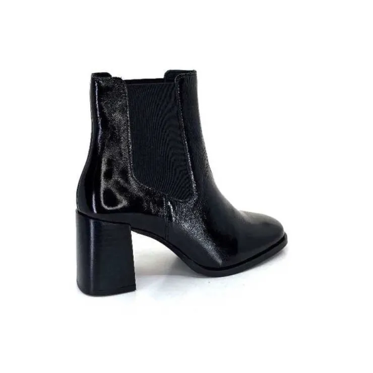 We Do Ivoire 99647A Cuir Vernis Noir*Femme Bottines