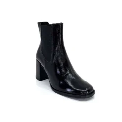 We Do Ivoire 99647A Cuir Vernis Noir*Femme Bottines