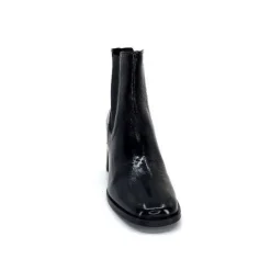 We Do Ivoire 99647A Cuir Vernis Noir*Femme Bottines