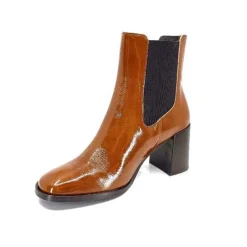 We Do Ivoire 99647A Cuir Vernis Ocra*Femme Bottines