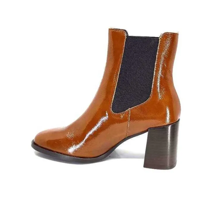 We Do Ivoire 99647A Cuir Vernis Ocra*Femme Bottines