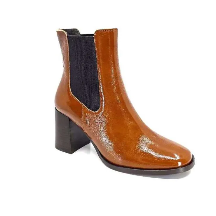 We Do Ivoire 99647A Cuir Vernis Ocra*Femme Bottines