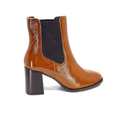 We Do Ivoire 99647A Cuir Vernis Ocra*Femme Bottines