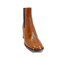 We Do Ivoire 99647A Cuir Vernis Ocra*Femme Bottines