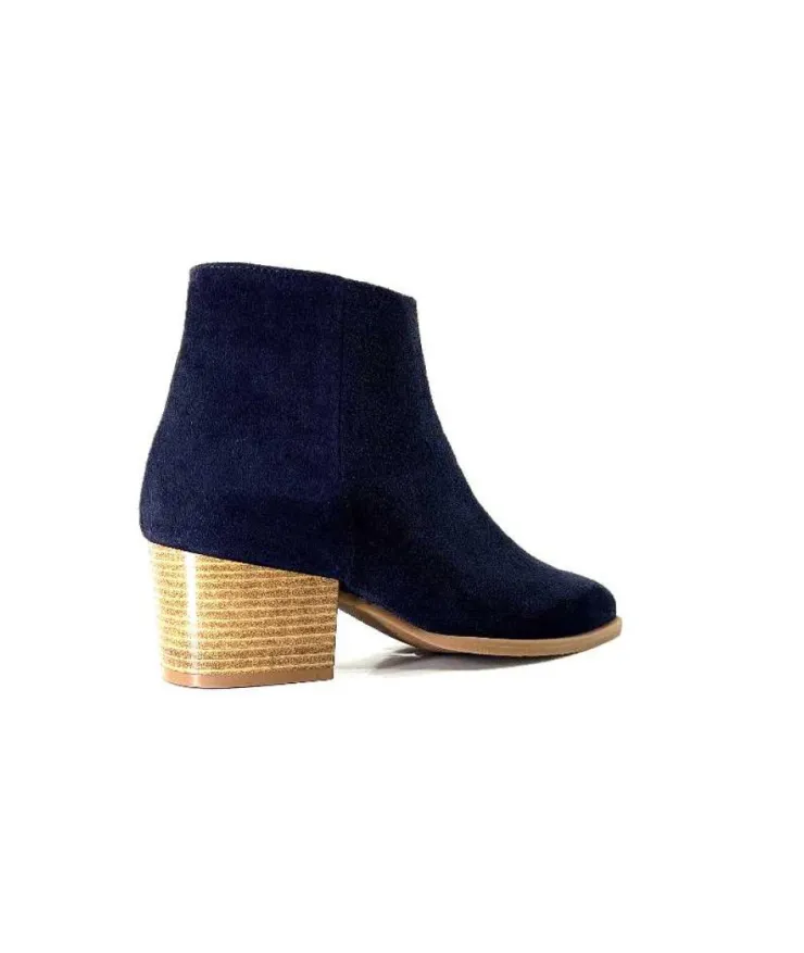 Ivoire0104a Ivoire A45151 Daim Bleu Marine*Femme Bottines Eté