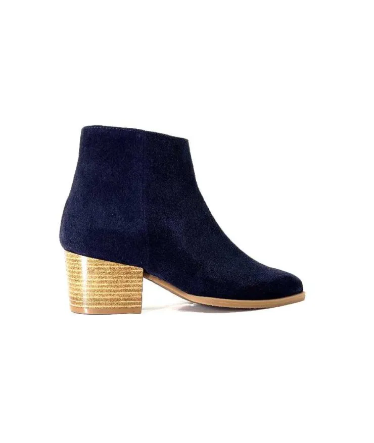 Ivoire0104a Ivoire A45151 Daim Bleu Marine*Femme Bottines Eté