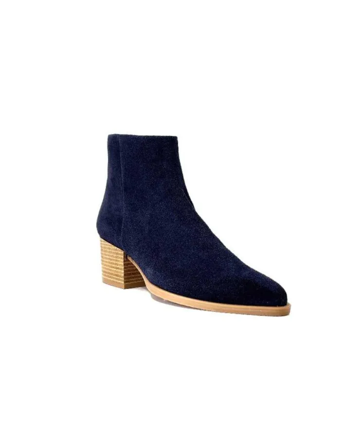 Ivoire0104a Ivoire A45151 Daim Bleu Marine*Femme Bottines Eté