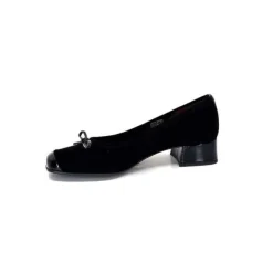 Ivoire0036a Ivoire Amarre Daim Noir*Femme Ballerines