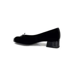 Ivoire0036a Ivoire Amarre Daim Noir*Femme Ballerines