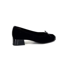 Ivoire0036a Ivoire Amarre Daim Noir*Femme Ballerines