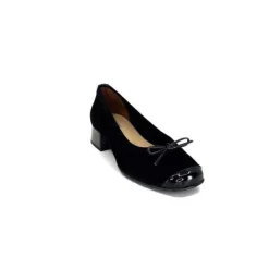 Ivoire0036a Ivoire Amarre Daim Noir*Femme Ballerines