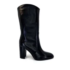 Ivoire0341a Ivoire Ar 144 Cuir Noir*Femme Mi-Bottes