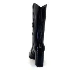 Ivoire0341a Ivoire Ar 144 Cuir Noir*Femme Mi-Bottes