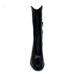 Ivoire0341a Ivoire Ar 144 Cuir Noir*Femme Mi-Bottes
