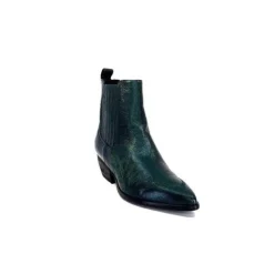 Ivoire0341a Ivoire Ar230 Cuir Metal Vert Bosco*Femme Santiags