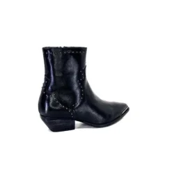 Ivoire0341a Ivoire Ar232 Cuir Noir*Femme Santiags