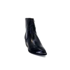 Ivoire0341a Ivoire Ar232 Cuir Noir*Femme Santiags