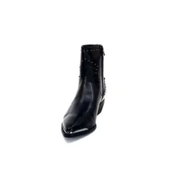 Ivoire0341a Ivoire Ar232 Cuir Noir*Femme Santiags