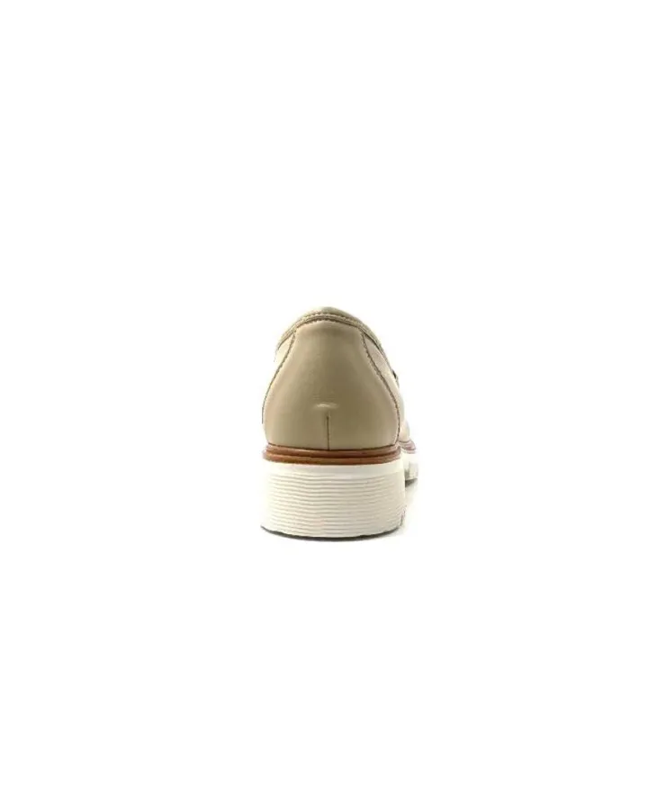 Ivoire0130a Ivoire 8B 4655 Cuir Beige*Femme Mocassins