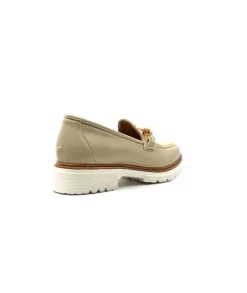 Ivoire0130a Ivoire 8B 4655 Cuir Beige*Femme Mocassins