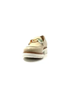 Ivoire0130a Ivoire 8B 4655 Cuir Beige*Femme Mocassins