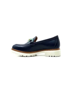 Ivoire0130a Ivoire 8B 4655 Cuir Marine*Femme Mocassins