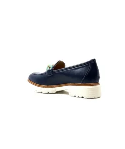 Ivoire0130a Ivoire 8B 4655 Cuir Marine*Femme Mocassins