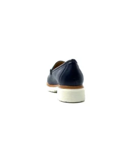 Ivoire0130a Ivoire 8B 4655 Cuir Marine*Femme Mocassins