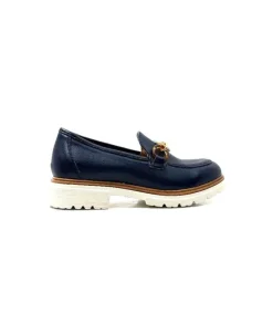 Ivoire0130a Ivoire 8B 4655 Cuir Marine*Femme Mocassins