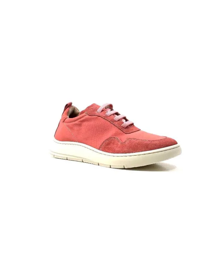 Ivoire0130a Ivoire 2B 4687 Textile Daim Corail*Femme Baskets