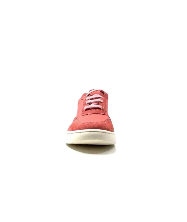 Ivoire0130a Ivoire 2B 4687 Textile Daim Corail*Femme Baskets