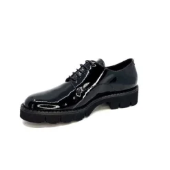 Ivoire0347b Ivoire B038 Cuir Vernis Noir*Femme Lacets