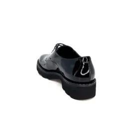 Ivoire0347b Ivoire B038 Cuir Vernis Noir*Femme Lacets