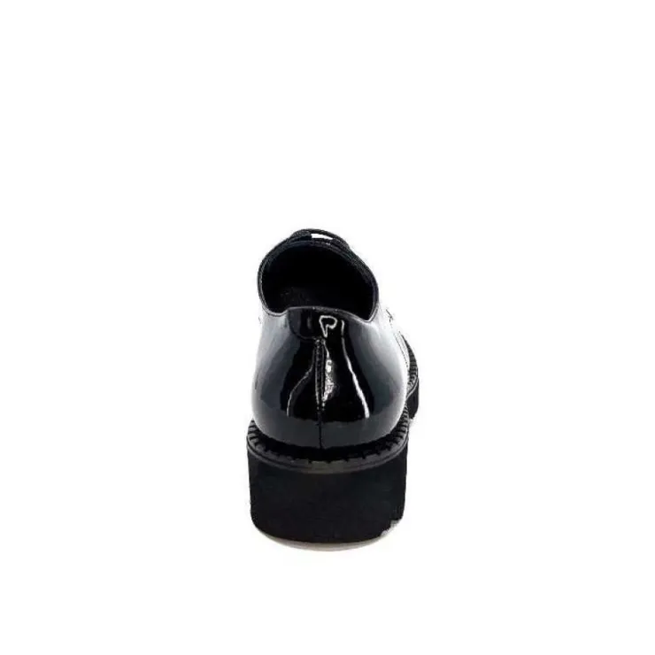 Ivoire0347b Ivoire B038 Cuir Vernis Noir*Femme Lacets